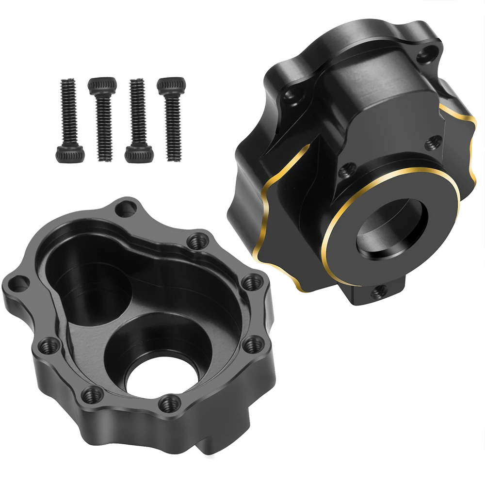 YEAHRUN 2Pcs Black Coating Brass Portal Drive Rear Axle Mount Outer Housing for TRX-4 TRX-6 1/10 RC Crawler Car Truck Model Part