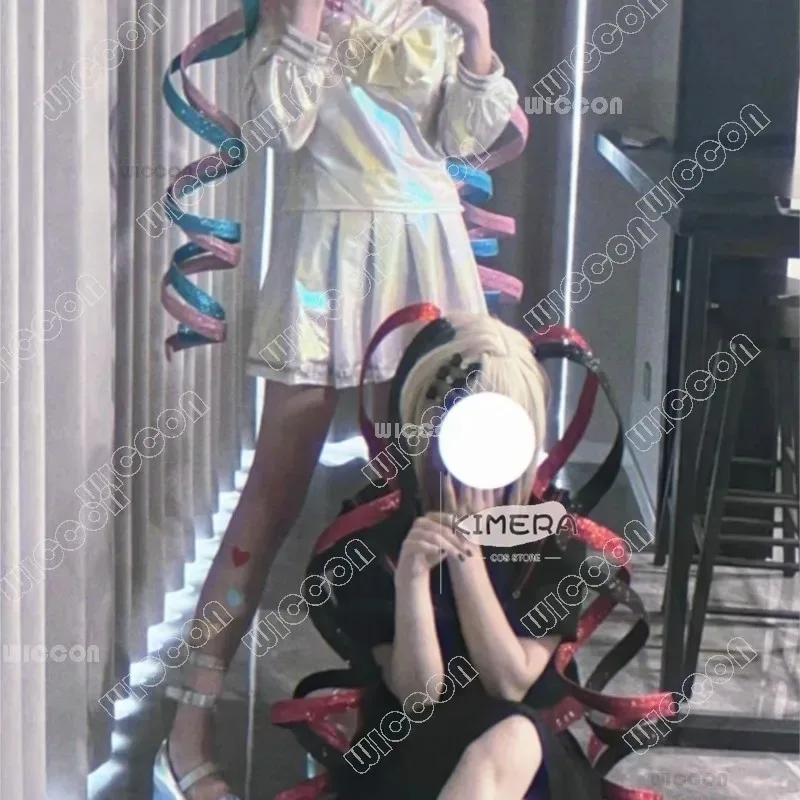 

DY20NEEDY GIRL OVERDOSE Kangel Rain Косплей Парик Волосы Конский хвост Заколка для волос Блестящая лента Розовый Синий Черный Красный Волосы Реквизит ручной работы 1,2 м