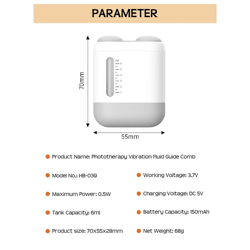 B51C أداة توزيع فروة الرأس الكهربائية، أدوات العناية بفروة الرأس، مشط تدليك دوار للزيوت العطرية #4