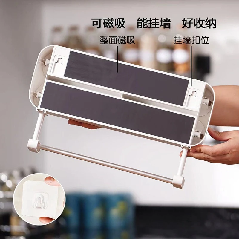 2026 Kitchen Wrap Cutter Dispenser Magnetic & Wall Mount for Plastic Wrap Foil & Parchment Paper