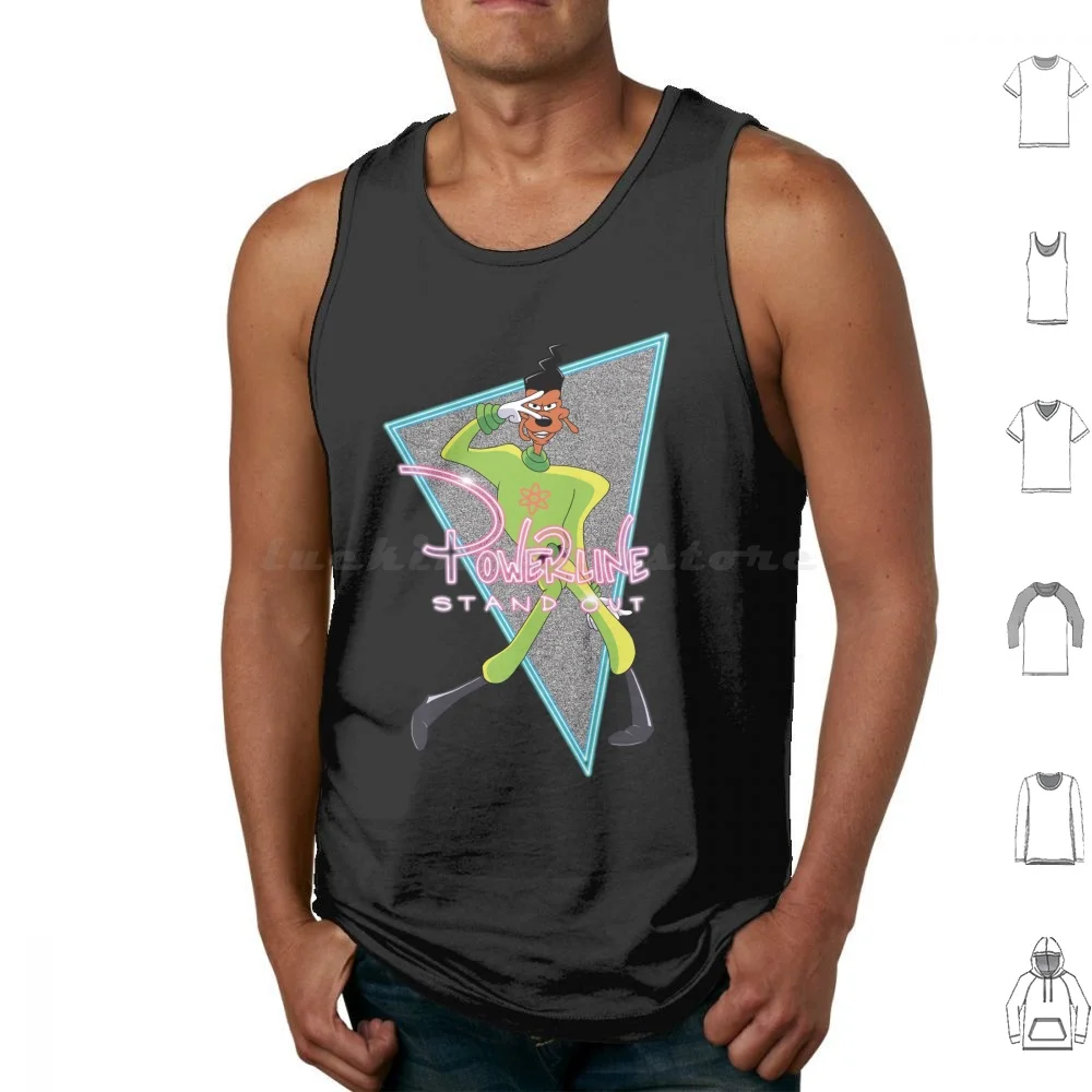Stand Out Tank Tops Print Cotton A Movie Stand Out I2i Neon Green Blue Pink 90s Retro Throwback Pop Icon Goof Troop Goof
