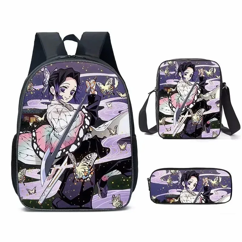 2025 yiyi 3Pcs Kamado Nezuko Demon Slayer Backpacks Set for Girls Anime School Bag Teenager Student Canvas Laptop Back Pack Wome
