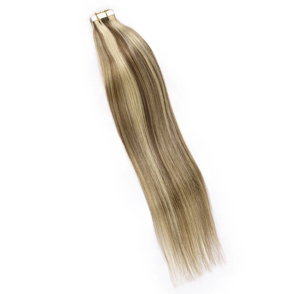 Highlight Blonde Tape In Hair Extensions Remy Hair Seamless Weft Tape In Human Hair Extensions Wigs For Women Hair 12 to 24 Inch