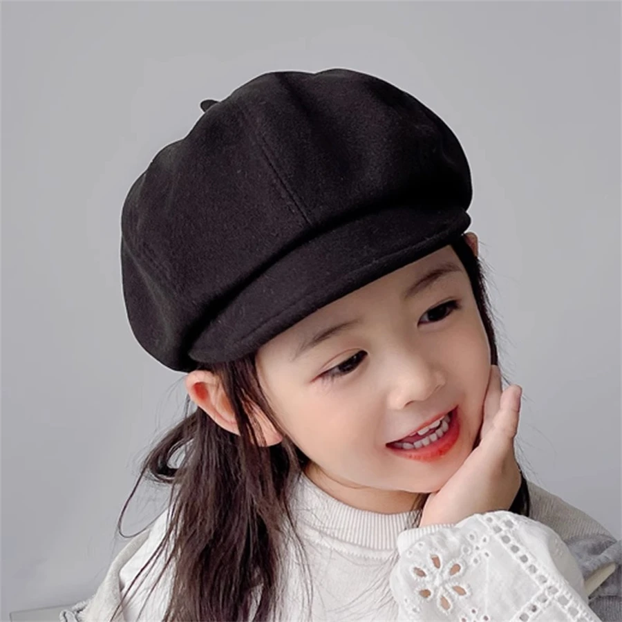 Children\'s beret, autumn/winter trend 2024 new autumn/winter, fashionable girl octagonal hat, baby top hat