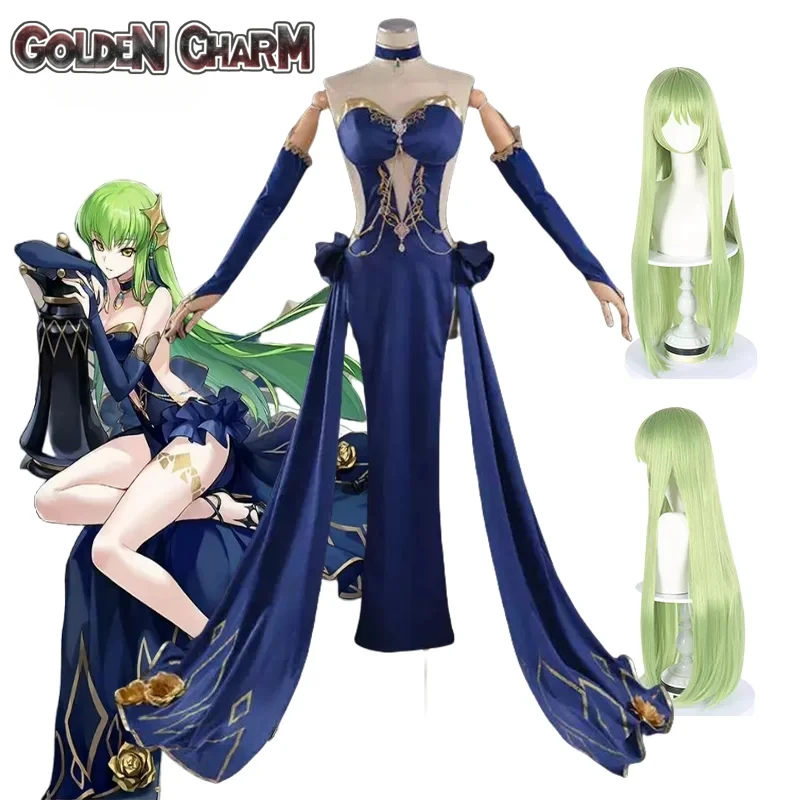 

Code Geass Lelouchh of The Rebellion C.C.Аниме Косплей Костюм Шахматная доска Вечернее платье Императорское платье Парик Девушка Сексуальные карнавальные костюмы