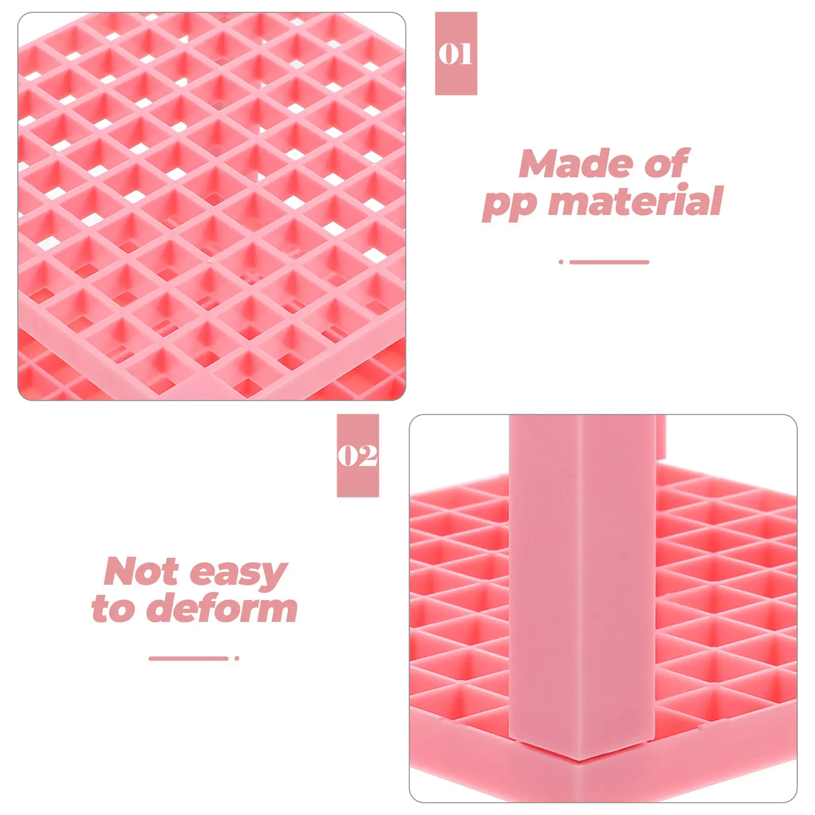 Square Container Paint Pen Storage Craft Organizer Holder Pink Aesthetic for Desk