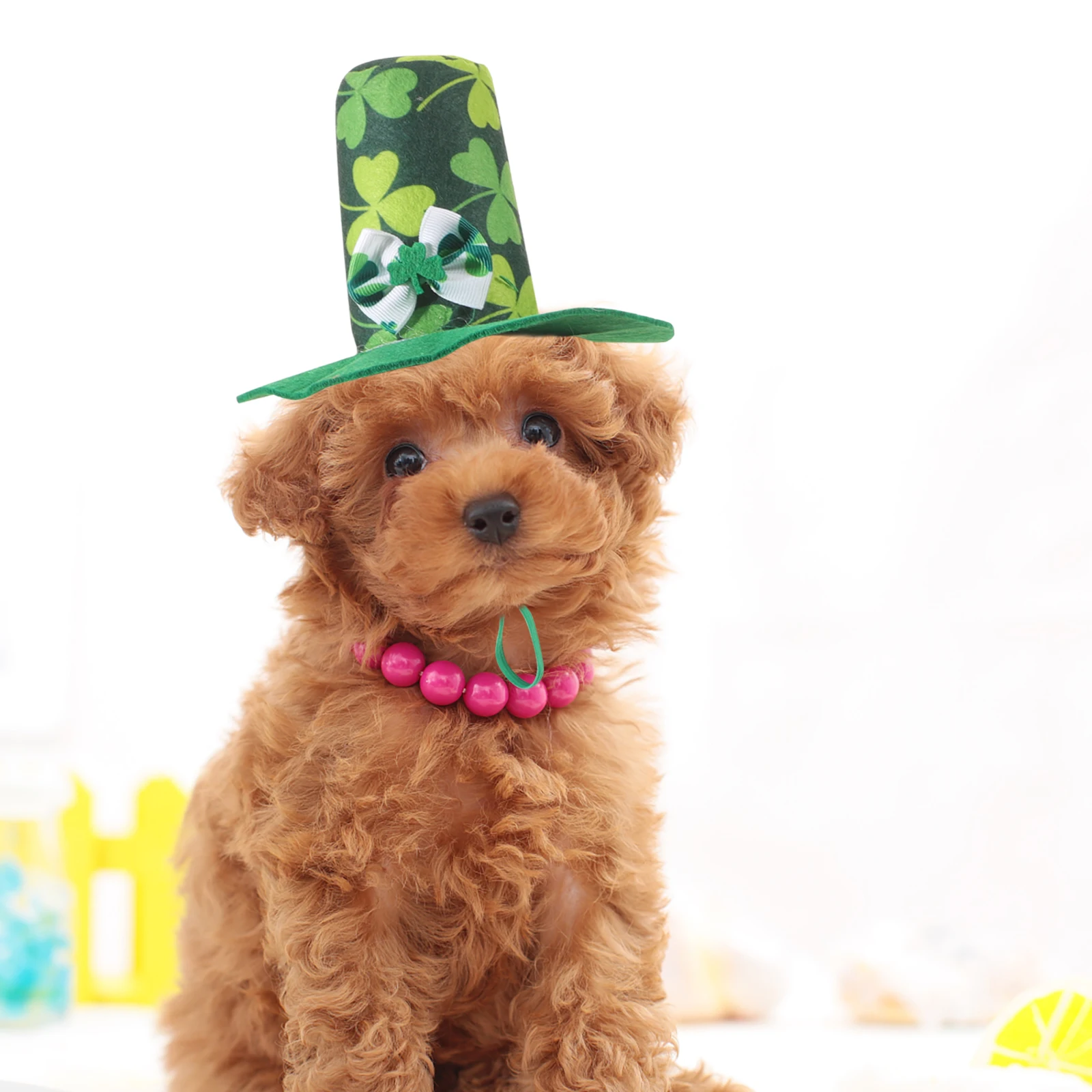 

Pet Hat Dog St Patrick's Day Costume Small Cat Cotton Polyester Cosplay Hat for Cats Dogs Adjustable Size Celebrate Pet