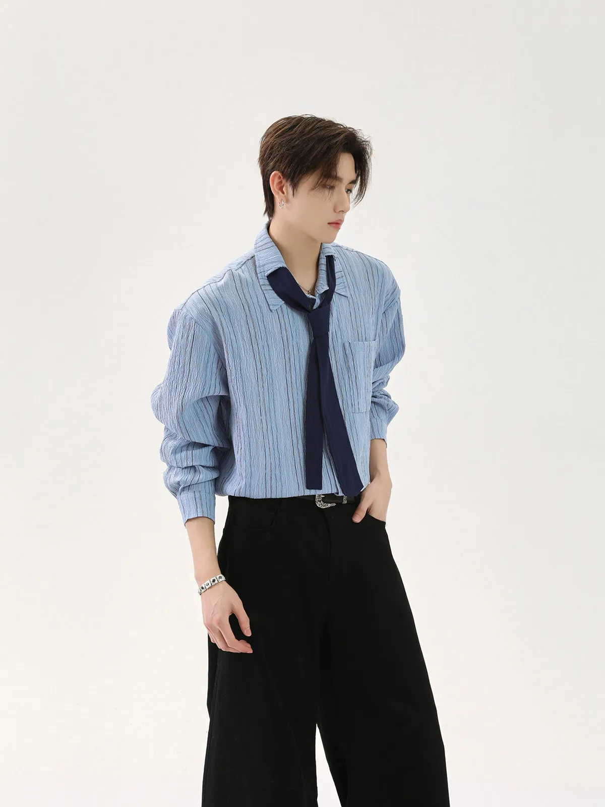 

Рубашка унисекс в стиле ретро с американским дизайном, вертикальными полосками и длинными рукавами, повседневная, весенне-осенняя, в университетском стиле, универсальная, для отдыха