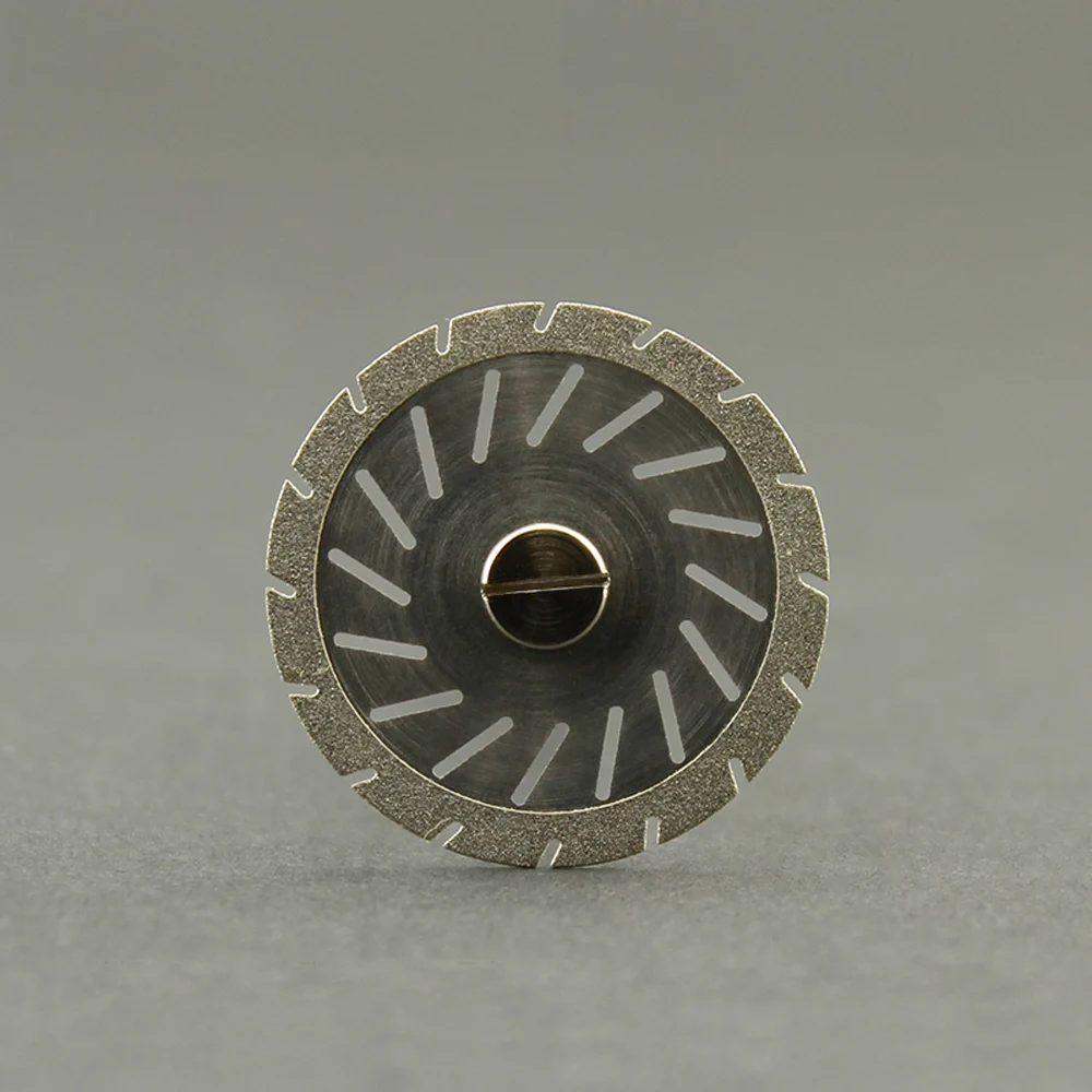 20pcs/lot Dental Lab Diamond Cutting Disc 22/0.20mm for Separating Ceramics, Plaster, Plastic, with Mandrels