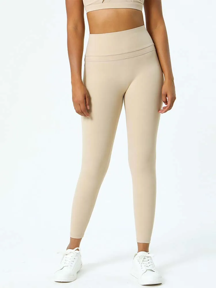 

NWT Sports Double Hipline High Rise Pants No Camel Seam Yoga Tight Women Non-Slip High Rise Leggings