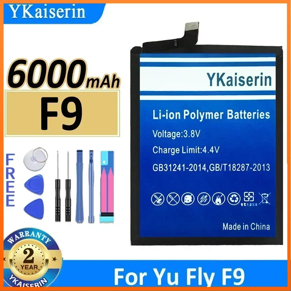 YKaiserin 6000mAh F 9 Battery for Yu Fly F9 TY001/JKCW Replacement Powerful Bateria Batteries Warranty 2 Year