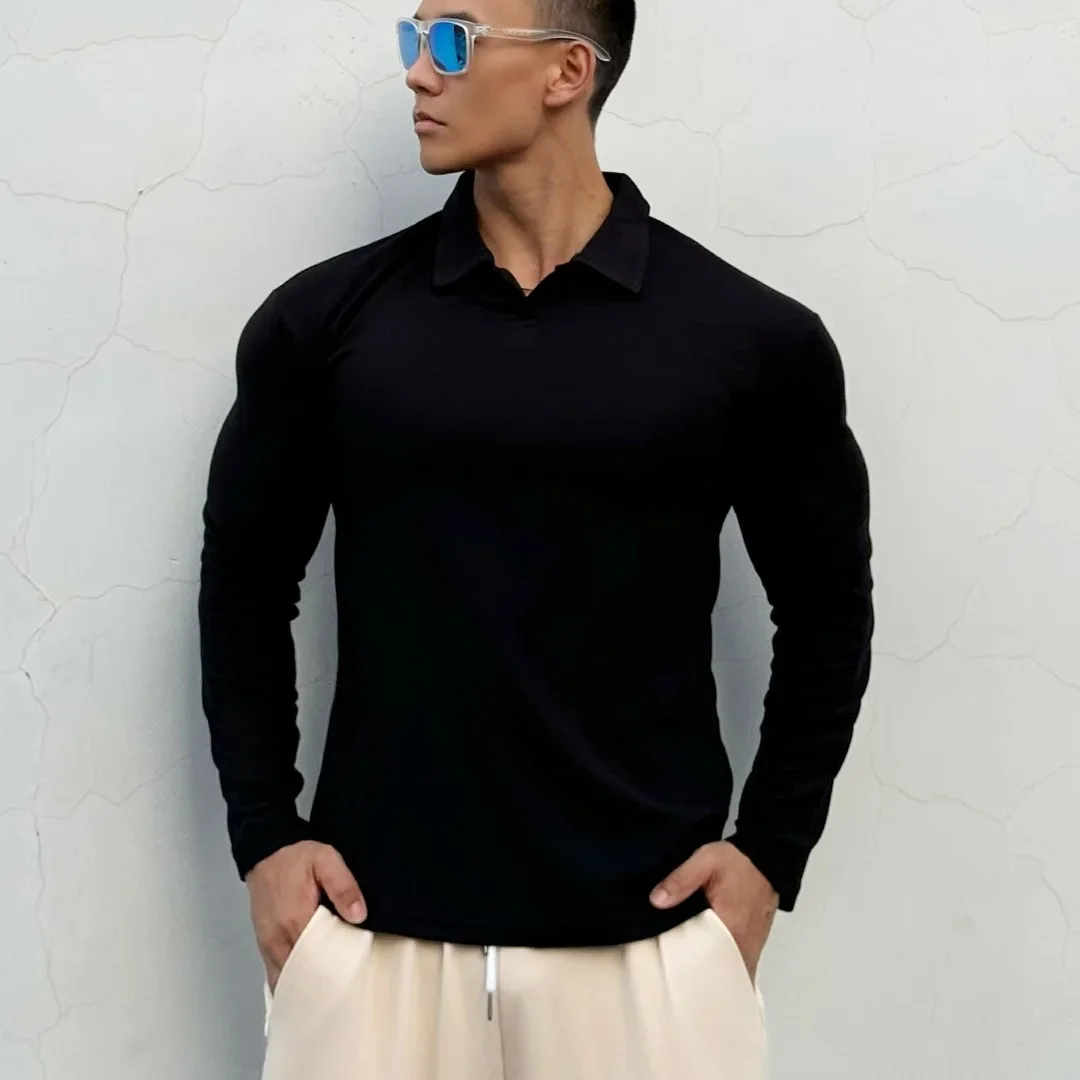 

New Authentic Golf Wear Men POLO Sports Fitness Training High Elastic Golf Wear Men Long Sleeve T-shirt Gym Running Men's Shirts