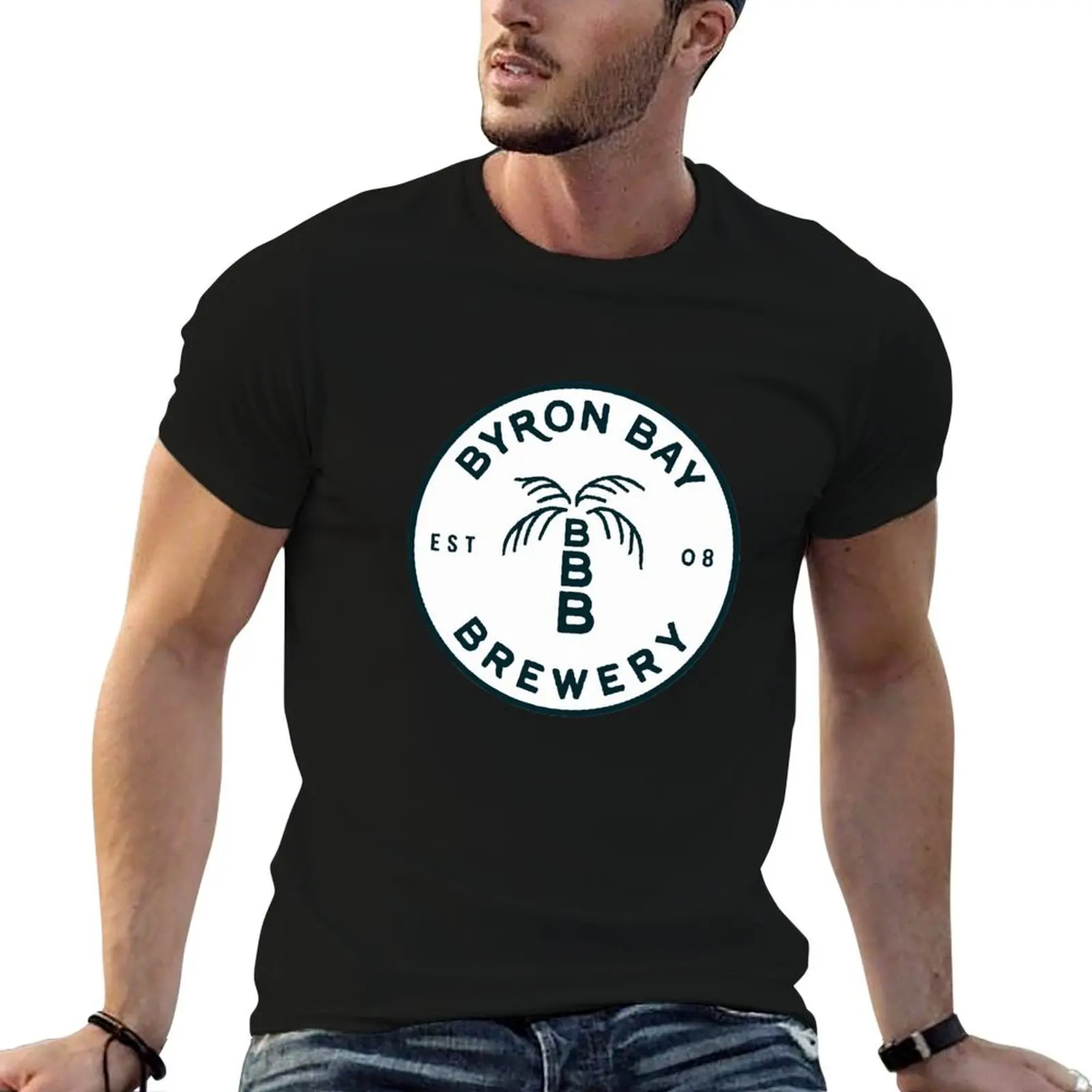 Byron Bay logo (white) T-Shirt vintage anime shirt new edition Men's t-shirt