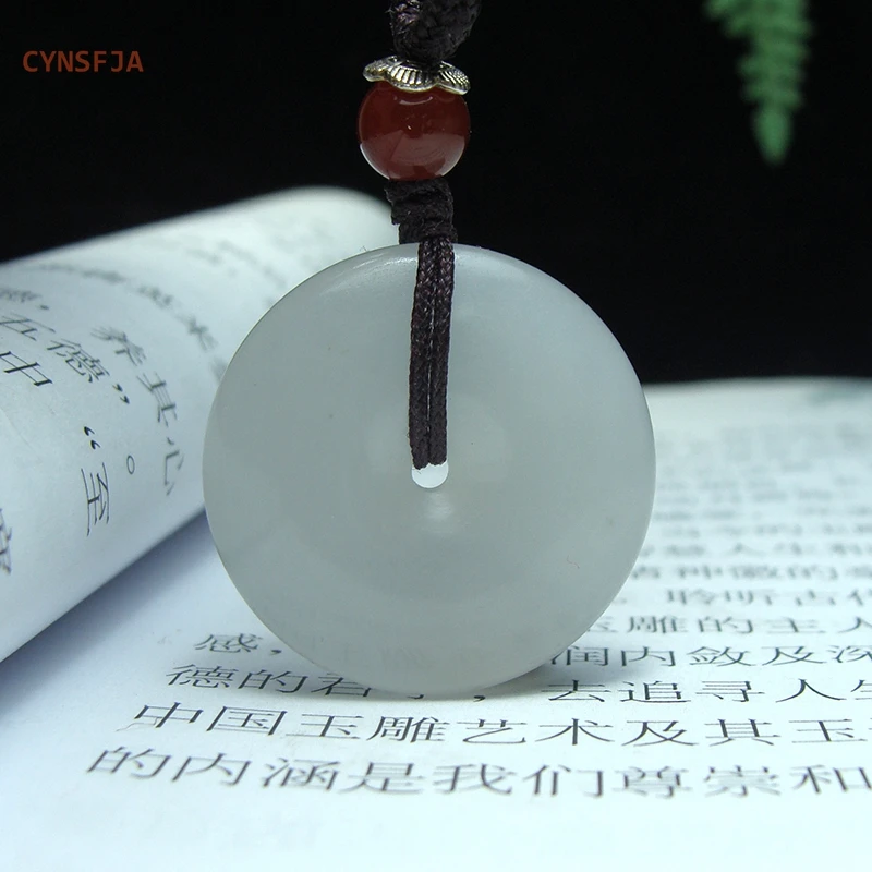 

CYNSFJA New Real Certified Natural Hetian Jade Nephrite Unisex Lucky Amulets Peace Buckle Jade Pendant High Quality Best Gifts