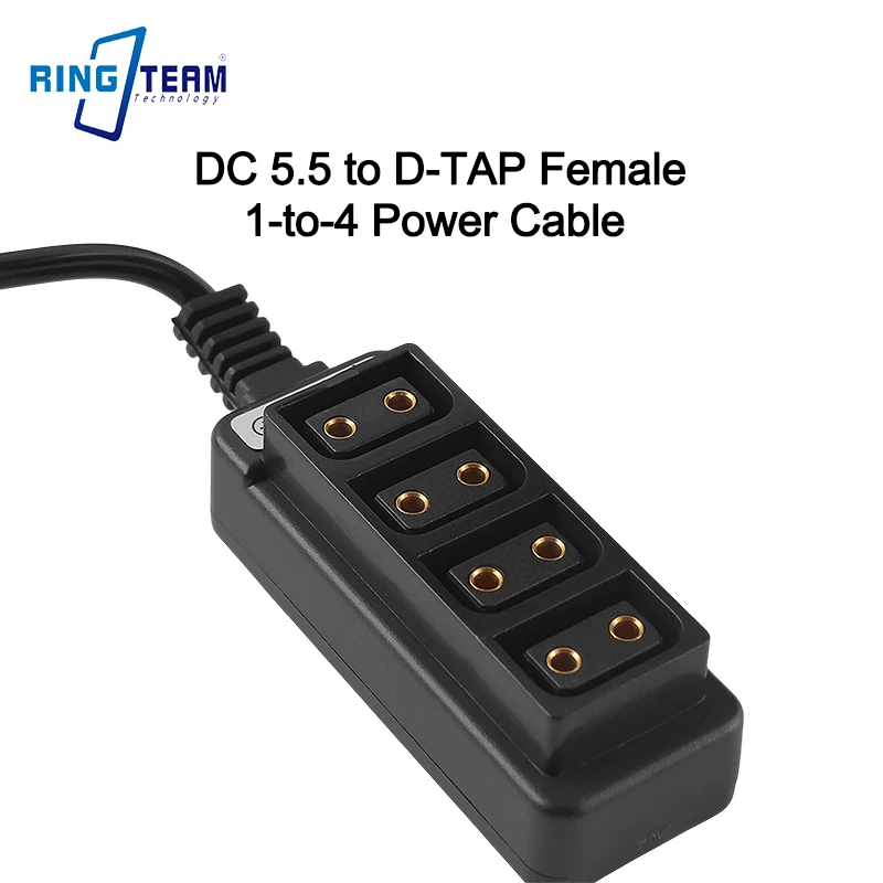 10A D-TAP Splitter Cable 100cm 5.5mm to 4-Port Professional Camera Power Cord Anti-Interference V-Mount Battery Compatible