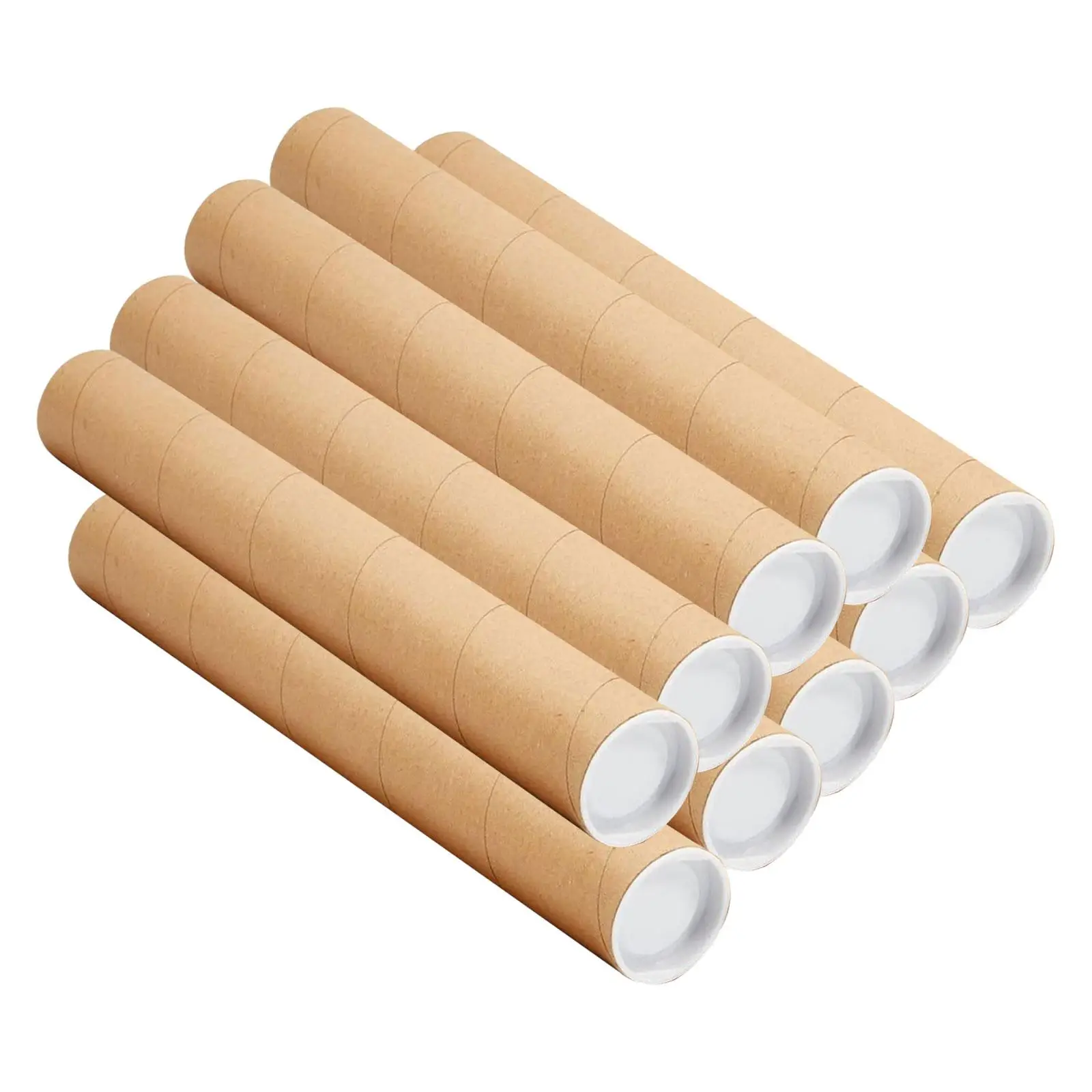 9 Pieces Mailing Tubes Postal Tubes Kraft Paper Poster Tubes for Storage Cardboard Mailers for Posters Packing Blueprint Maps