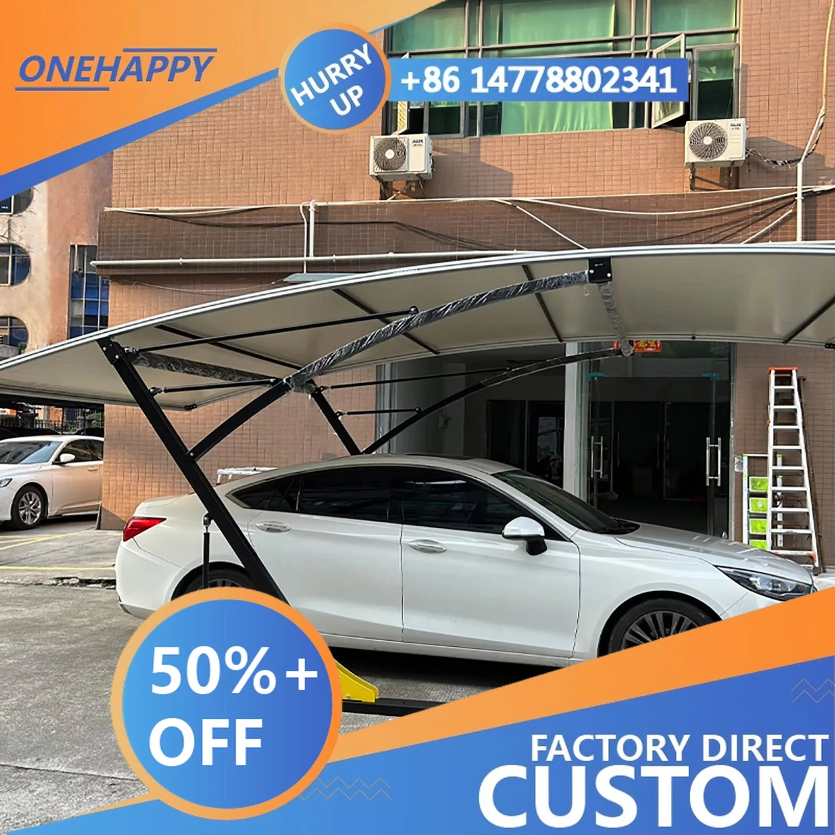 Any Size Custom Steel Aluminum Portable Carport Easy Assemble Waterproof Anti Aging Durable Villa Yard Automobile Shelter Canopy