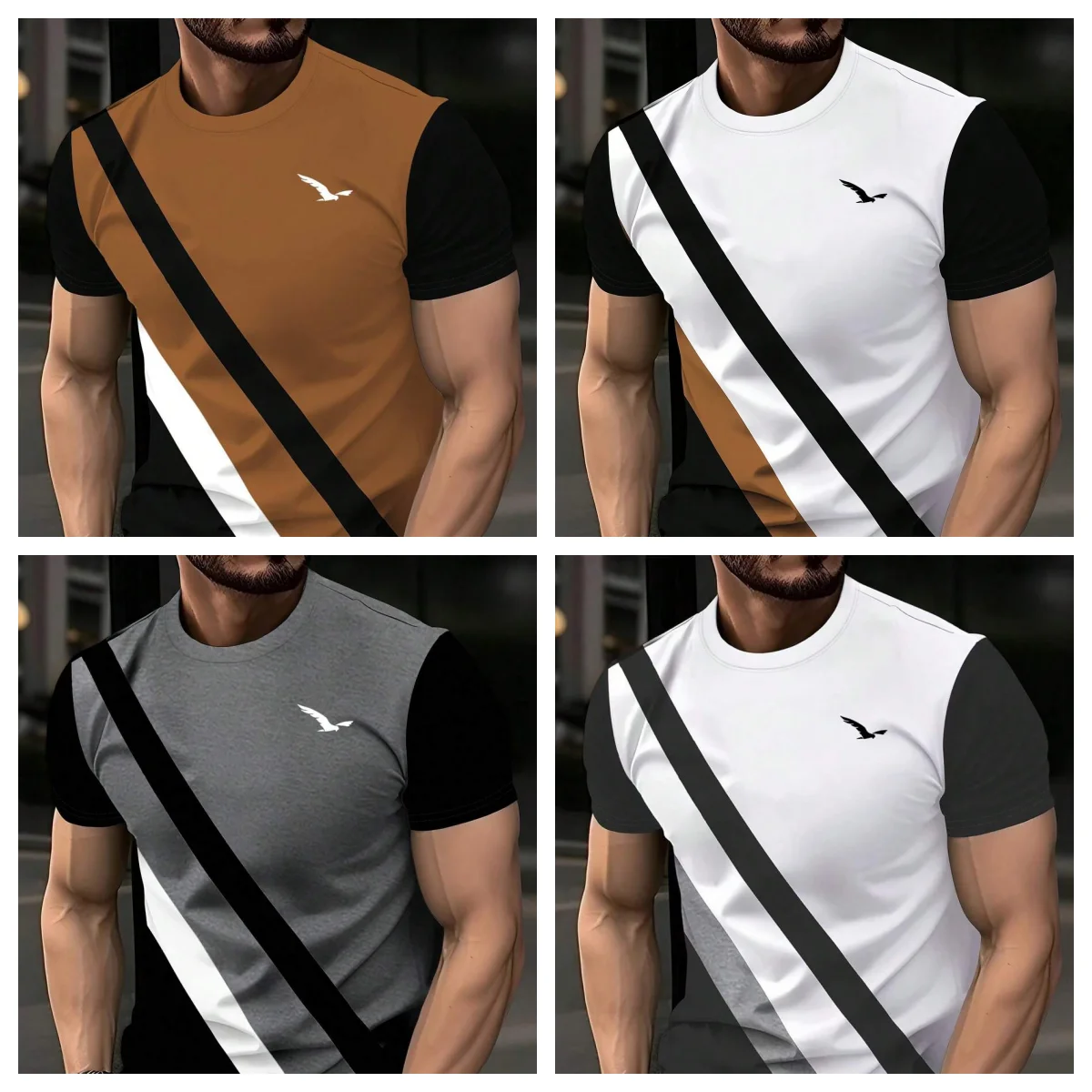 

Мужская футболка с короткими рукавами и индивидуальным рисунком для удобной и дышащей летней одежды 2025 г.