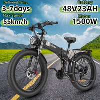 Ridstar H26PRO Electric Bike 1500W Motor 48V23AH Lithium Battery Folding E Bike 26*4.0 Fat Tire Aldult Mountain Electric Bicycle