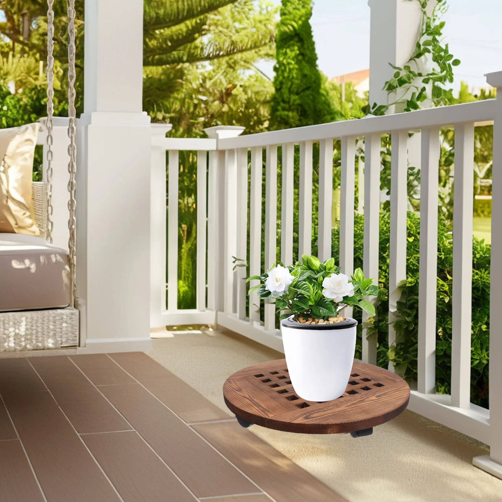 

Mobile Pot Base Heavy Duty Plant Wheels Plastic Stable Anti Slip Circular Flower Pot