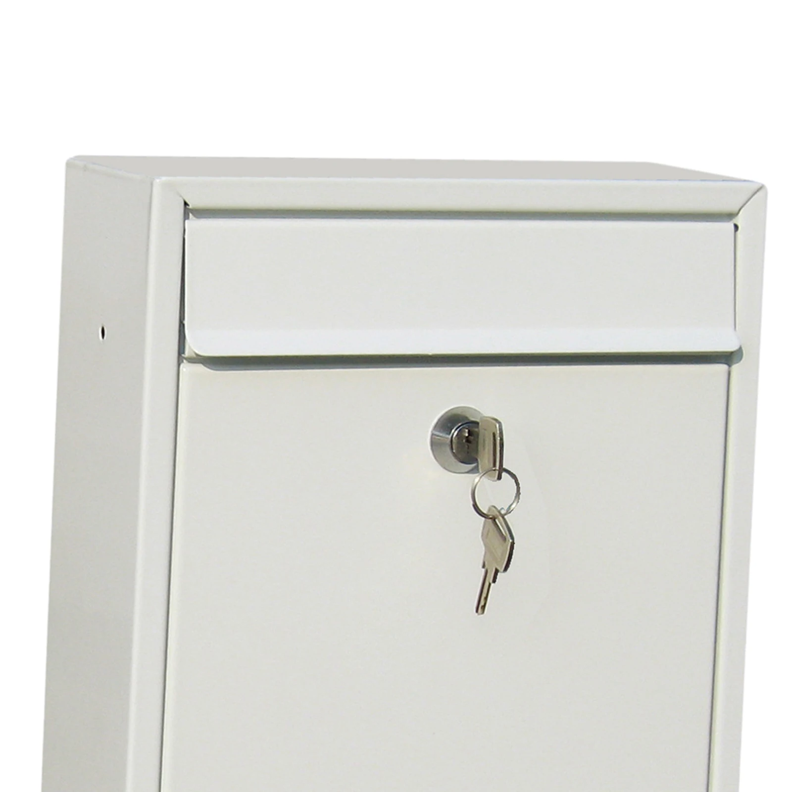 Lockable Mailbox, Wall Mount, Suggestion Box, Rustproof Mailbox , White