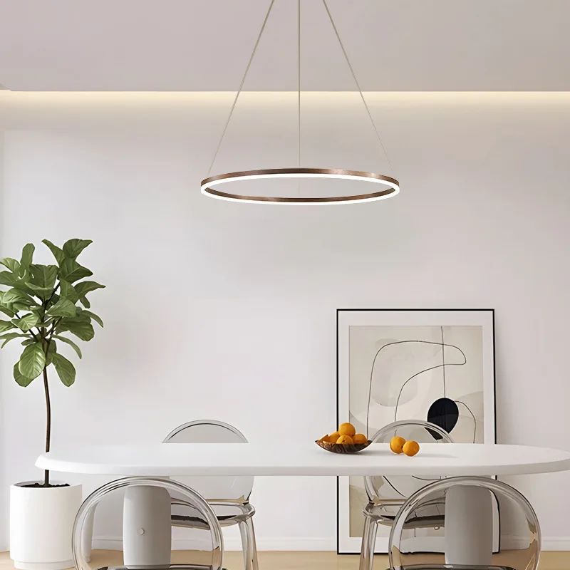 Imagem -03 - Lustres Led Nórdicos com Anel Decoração Minimalista para Mesa Jantar Sala de Estar Ilha da Cozinha Lâmpadas Pendentes Luminária Doméstica