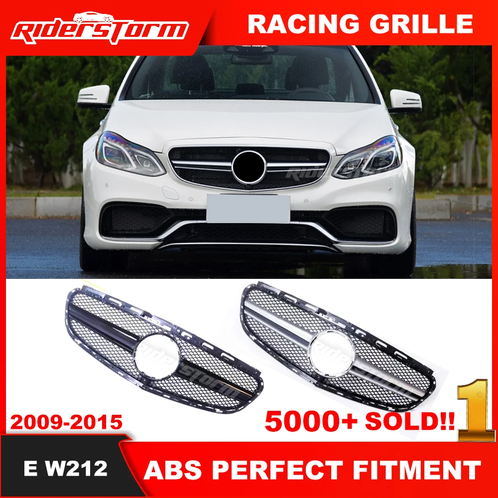 

2014-2015 For merced E Class Sedan W212 e63 Style Grille For E300L E400L E200 E350 Silver and Black Grill Without Emblem