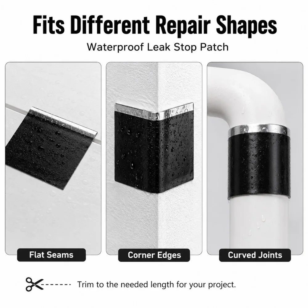 10cm Width Super Strong Adhesive Quick Seal and Patch Leaks Tape 1.5m Waterproof Repair Tape for Plumbing Pool Repairs