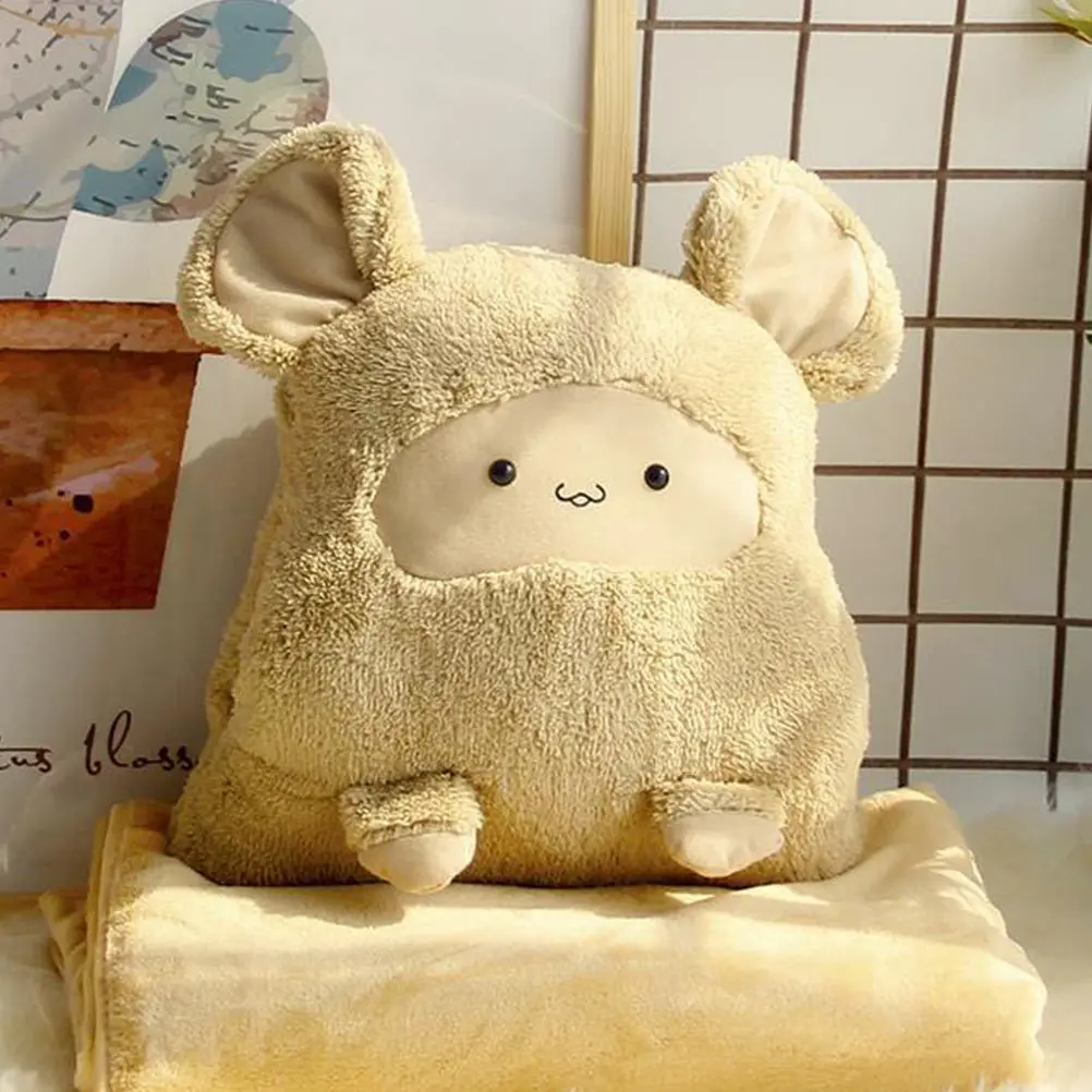 

1pc Blanket Pillow Air-Conditioned Nap Blanket For Home Office Dorm Soft Wear-Resistant Comfortable Warm Quilt Sleeping Supply