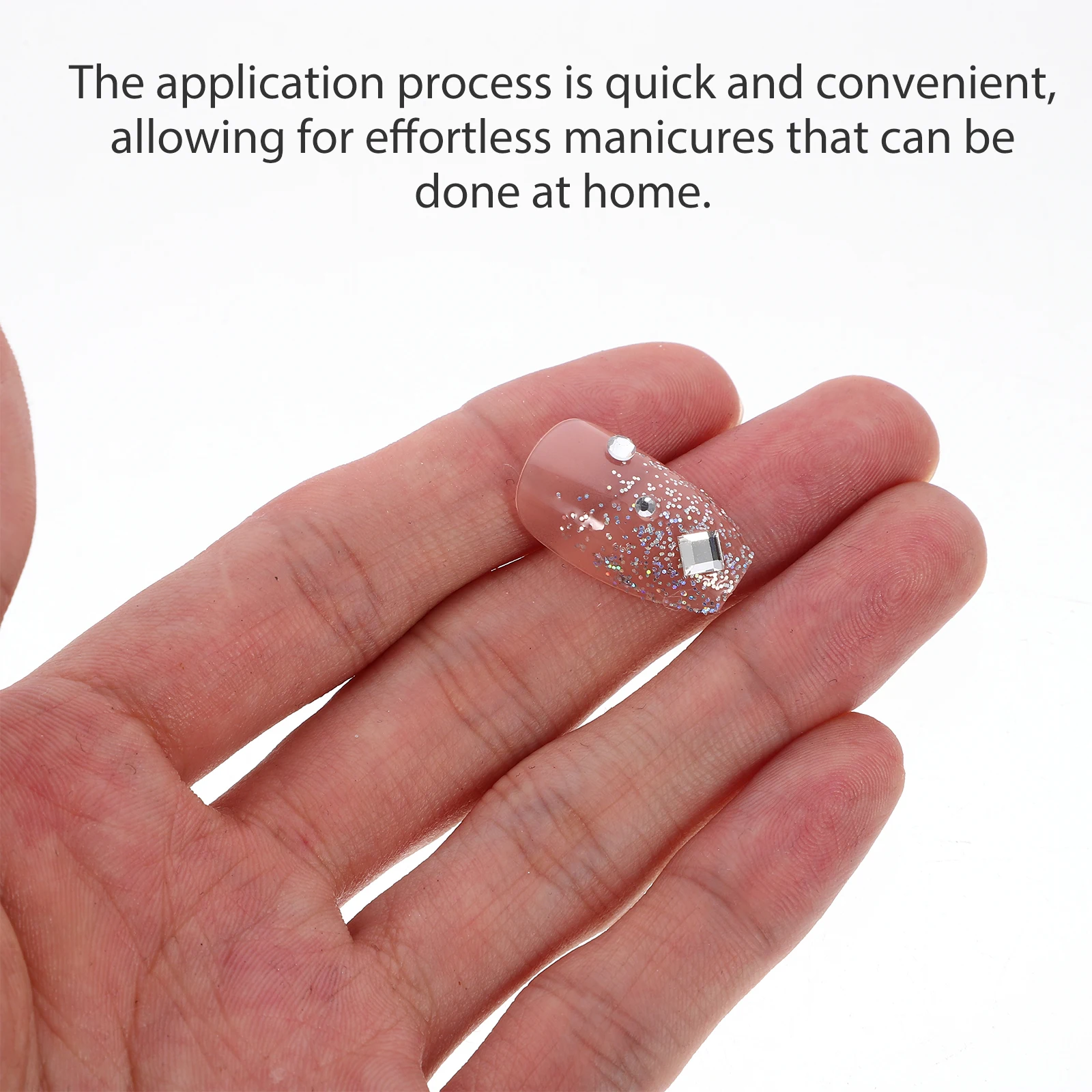 24개입 가짜 손톱 글리터 프레스온 네일 롱 풀커버 팁 여성용 스타일리시 눈길을 사로잡는 매니큐어 집에서 사용하는 가짜 손톱