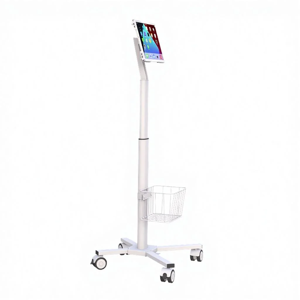 Medical Workstation Cart, Adjustable Gas Spring Metal Tablet PC Stand, Mobile VESA Hospital Trolley for Clinic Office - view 4