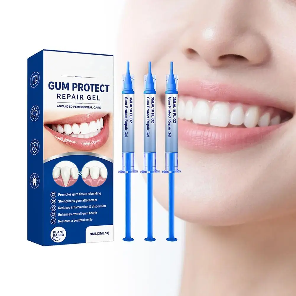 Gum Repair Care Gel 3ml*3,Fresh Breath Daily Oral Relief Care Gel,Deep Cleaning Teeth Stains Tartar Teeth Brightening Essence