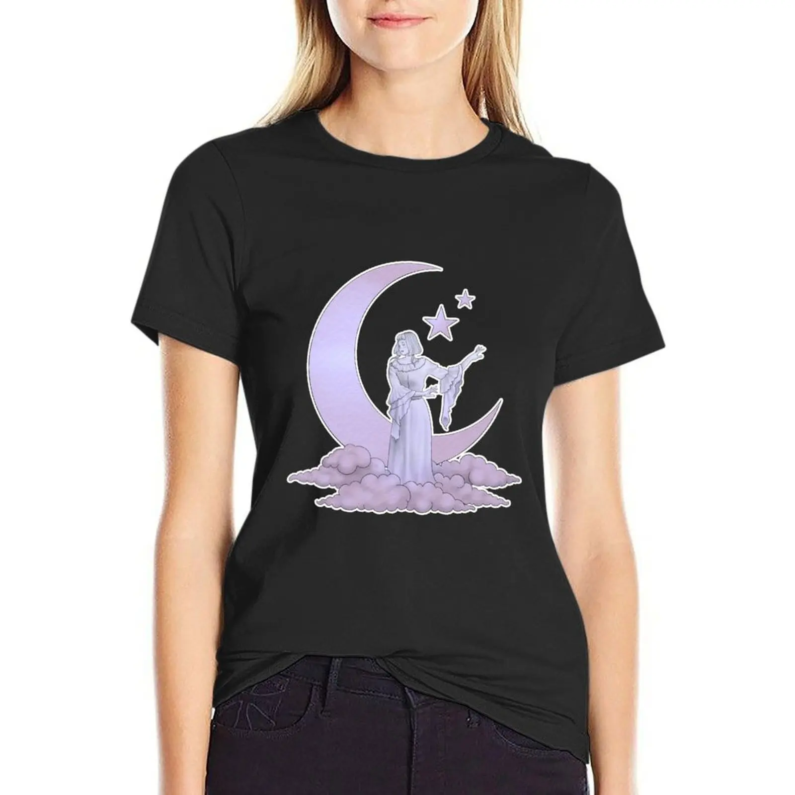

Футболка Aurora Aksnes Moon Purple, корейская модная рубашка с животным принтом для девочек, большие тренировочные рубашки для женщин
