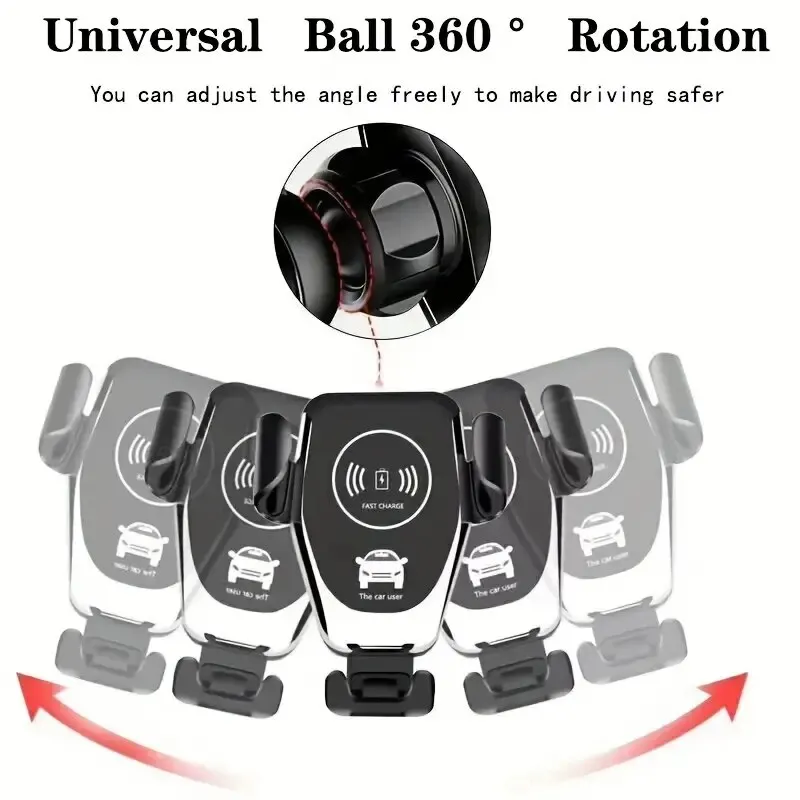 

Беспроводное автомобильное зарядное устройство, держатель для телефона, гравитационная индукционная вентиляционная подставка для быстрой зарядки для iPhone, Samsung, Xiaomi