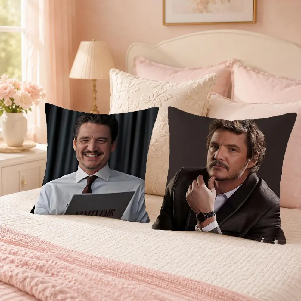 Famous Actor P-Pedro PascalS Cushion Cover Soft Skin Friendly Cloud Like Comfort Pillow Cover for Sofa Bed Seat