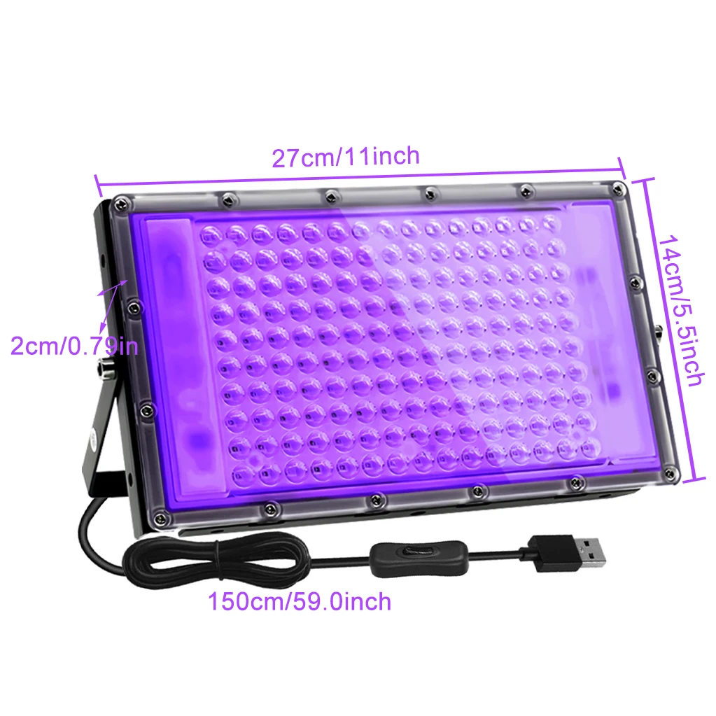 144 LEDs 3D Printing UV Curing Light for Solidify Photosensitive Resin, DIY Curing Enclosure, 5V Input, 1.5M USB Power cord