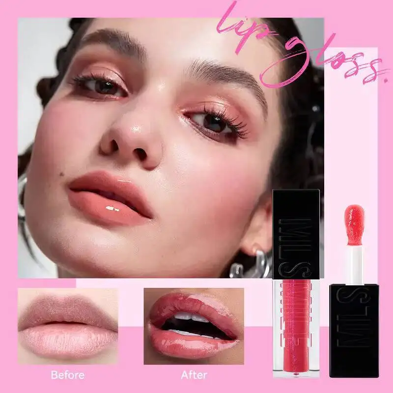

MLSMILE Wet Shiny Liquid Gloss Dia Shimmer Glitter Lip Plumper Oil 6Colors Sparkling Highgloss Sequins Pearly Makeup