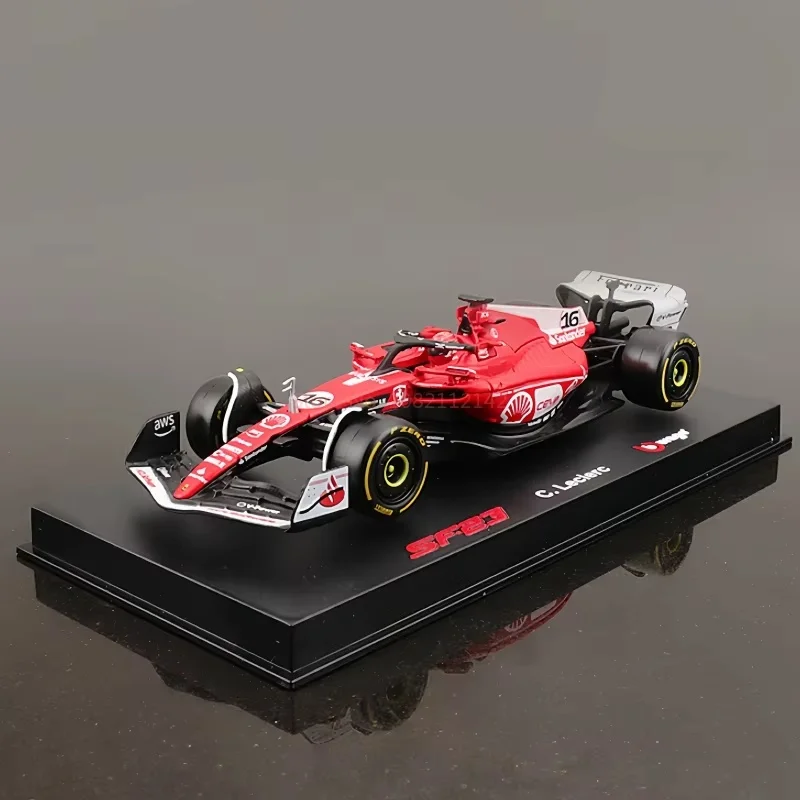 Bburago 1/43 فيراري Sf-23 Las Vegas Livery Dustcover 16 #   Leclerc Formula 1 نموذج سيارة صندوق أكريليك مجموعة سيارات مصنوعة من خليط معدني هدايا لعبة