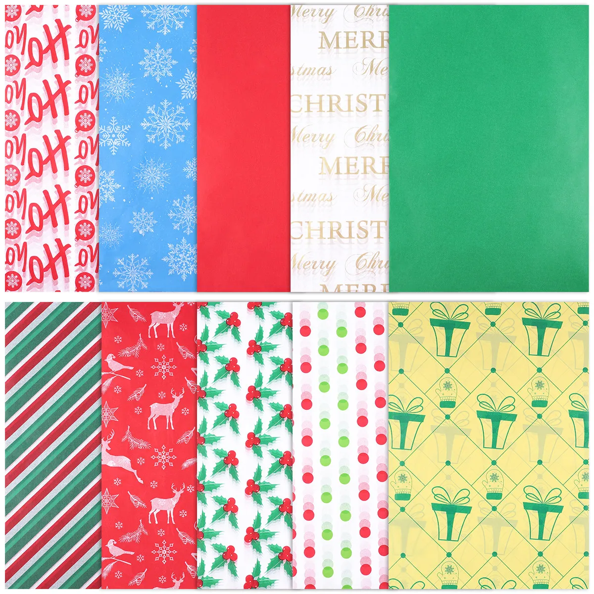 

10 X Christmas Decoration Flower Wrapping Paper Gift Wraps Decorative Packaging