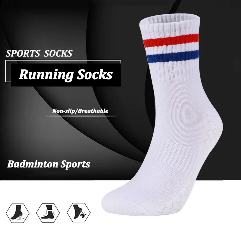 6 Pairs Women\'s Mid-Tube Casual Socks Solid Color Breathable Men Cotton Towel Bottom Outdoor Sweat Absorbent Cycling Sports Sock