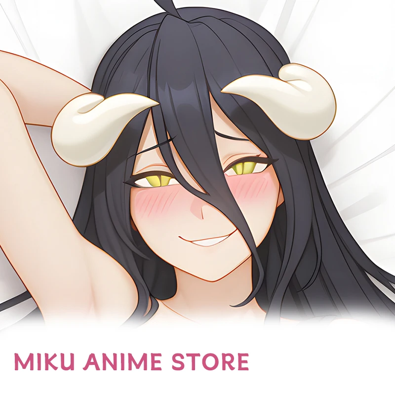 Albedo Overlord Dakimakura Anime Furry Double sided Print Life size Body Pillow Case Cover Pillowcase