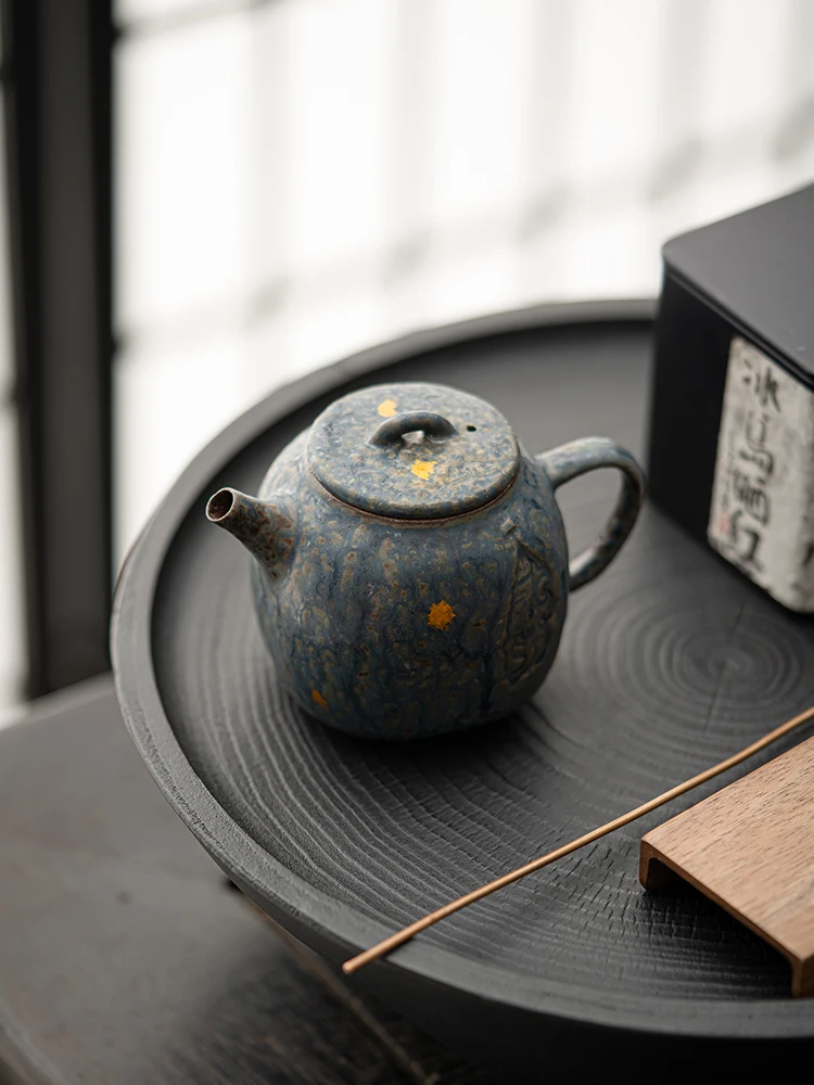 150 مللي الفخار الخشن الذهب اللوحة إبريق الشاي الكونغفو الشاي صنع جهاز الشاي Infuser براد شاي القديمة روك الطين الرجعية إبريق الشاي حفل الشاي