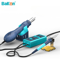 Bakon 2 in 1 650W Hot Air Rework Soldering Station Portable Auto Sleep Mode for Phone BGA PCB IC Repair Electric Welders BK858E