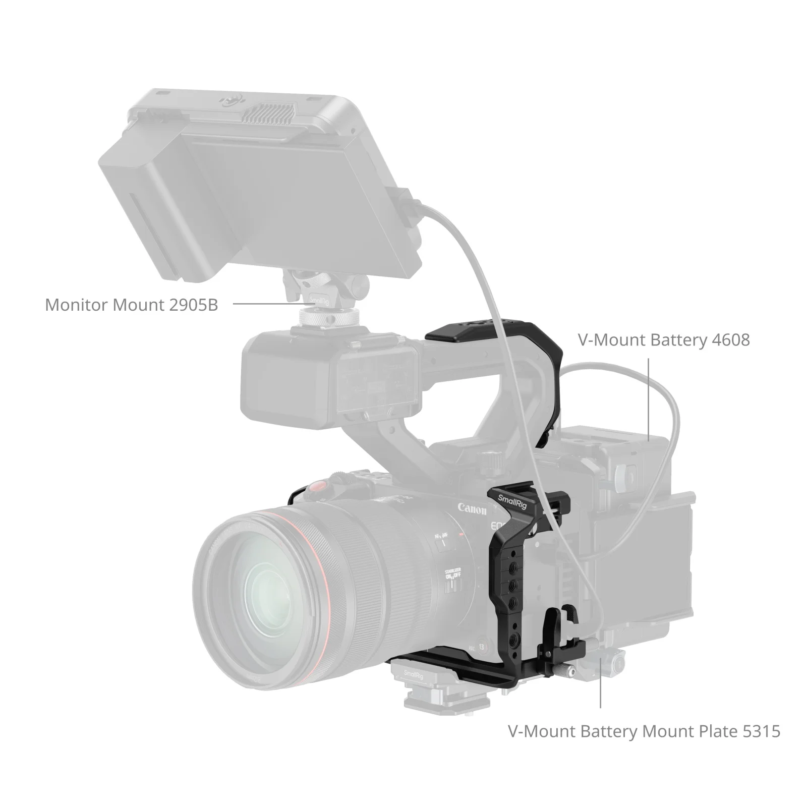 SmallRig C50 Cage Kit for Canon EOS C50 w Extension Rig for XLR Handle Cable Clamp Built-in Arca-Swiss Quick Release Plate -5657