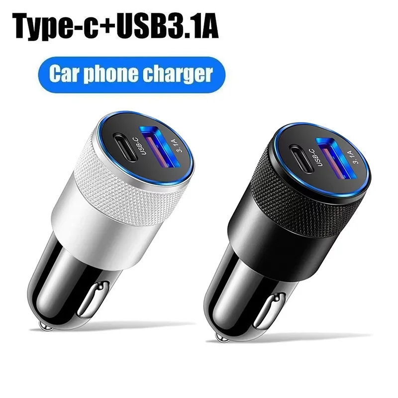 66W Car Charger Adapter USB Type C Fast Charging Plug PD Cigarette Lighter Socket For iPhone Xiaomi Huawei Mobile Phones Port