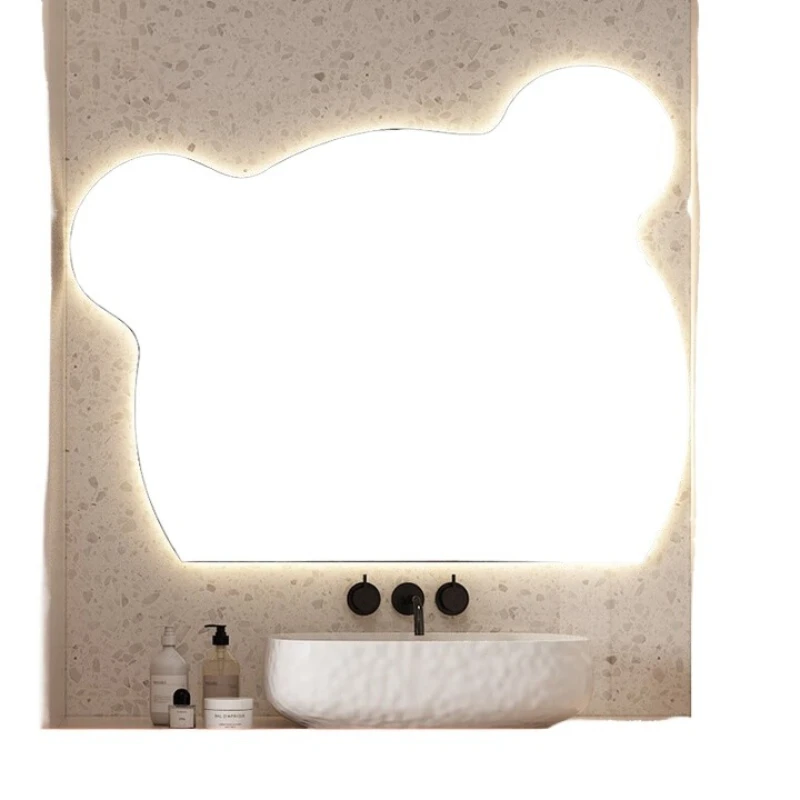 

Cute Bear Dresser Makeup Mirror with Light on Wall Touch Smart Mirror