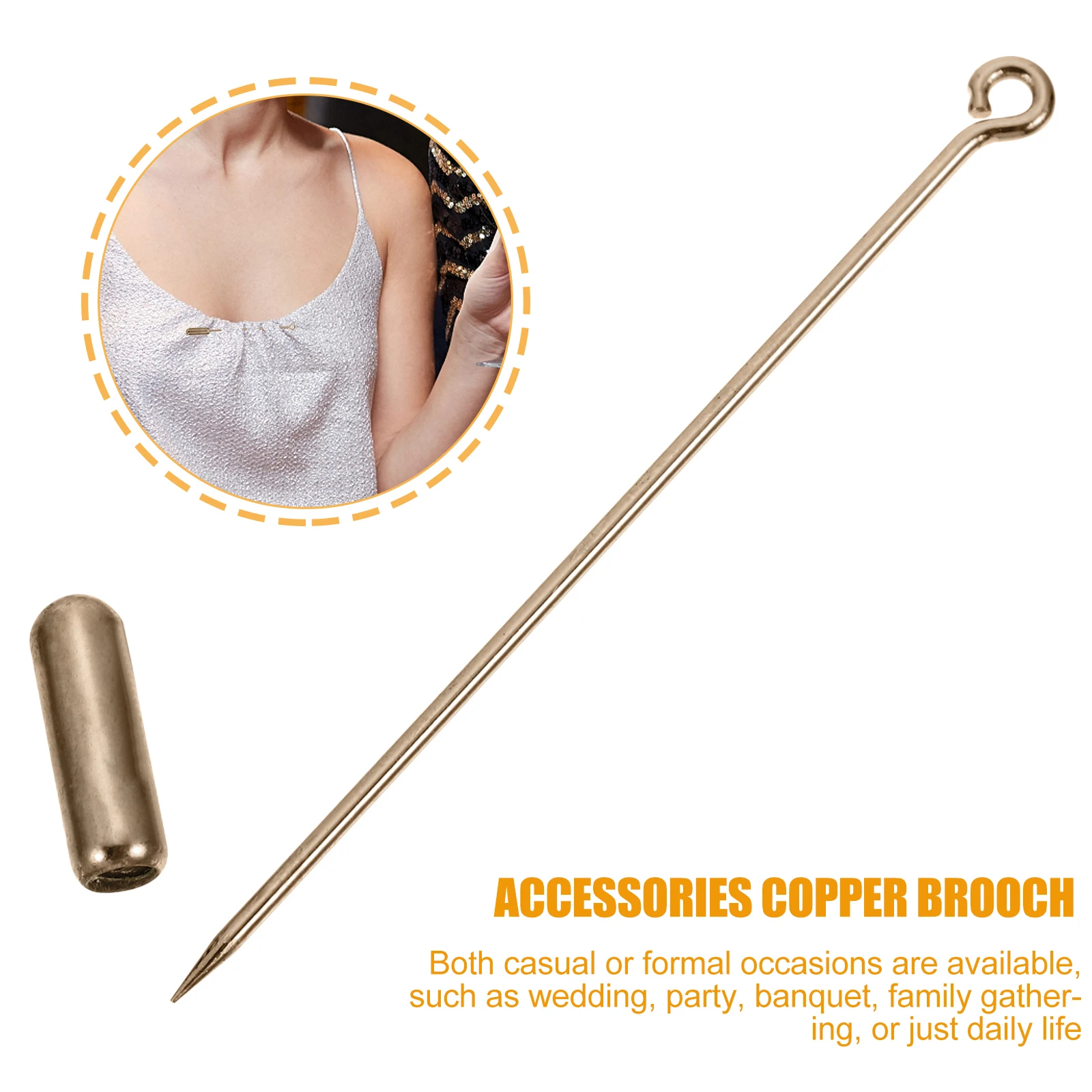 

20 Pcs Copper Brooch Pins Long Hat DIY Accessories Earring Slot Boutonniere Stick Metal Jewelry Women Men Wear