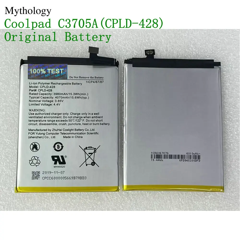 For Coolpad C3705A Battery CPLD-428 Original Bateria 4070mAh Mobile Phone Repair Parts