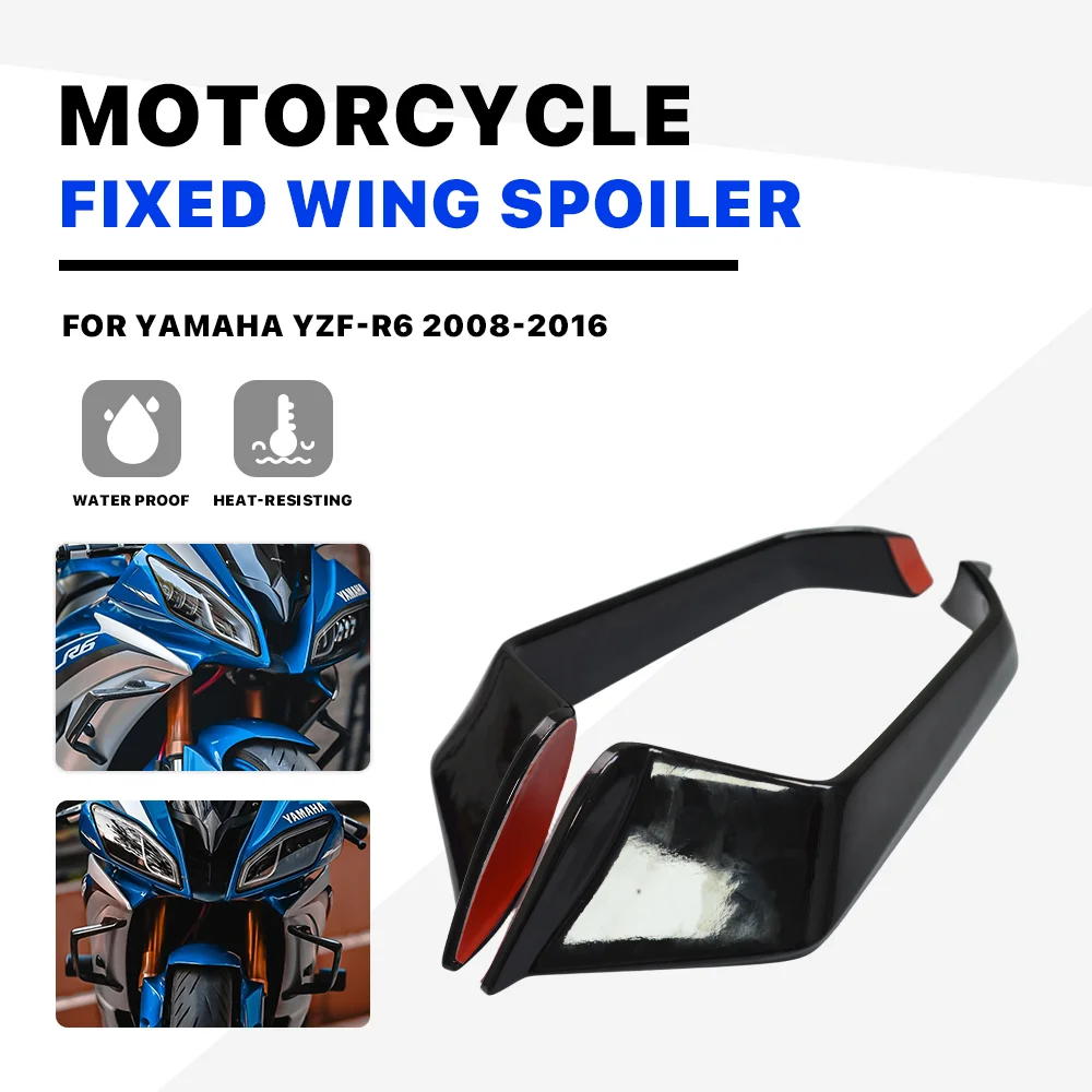 NEUE YZF-R6 Feste Wind Flügel Matte Schwarz Fit Für Yamaha carbon Motorrad Verkleidung Armaturen R6