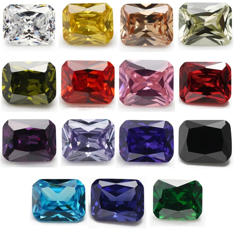 

Size 4x6mm~10x12mm 5A Octangle Cut Mix 15 Colors Cubic Zirconia Stones Loose CZ Synthetic Gemstone for Jewelry Making
